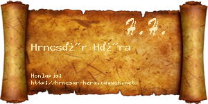 Hrncsár Héra névjegykártya